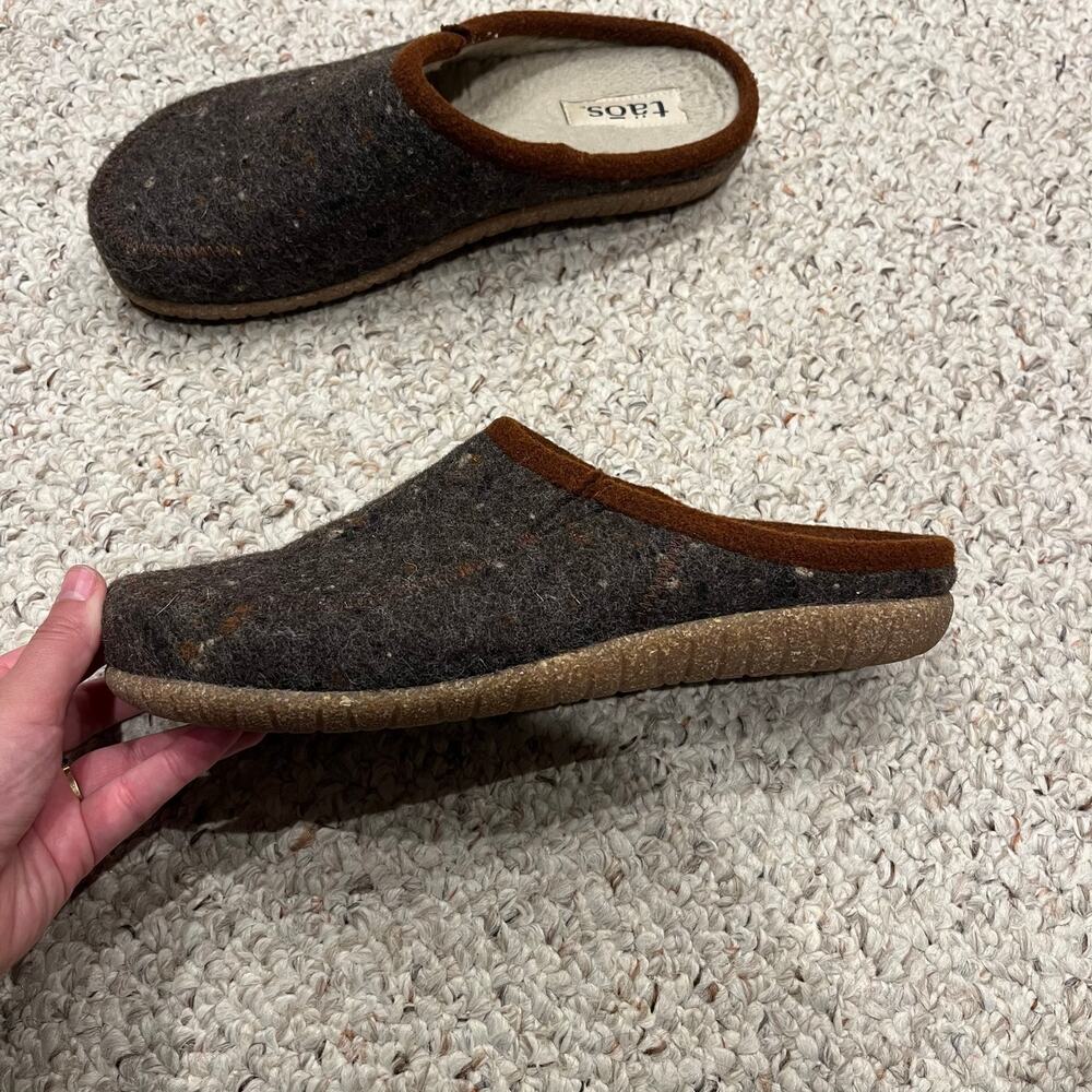 Taos Wooltastic Clog Slippers Sz EU 42 US 11 Speckled Brown Cozy Cabincore - Picture 2 of 7